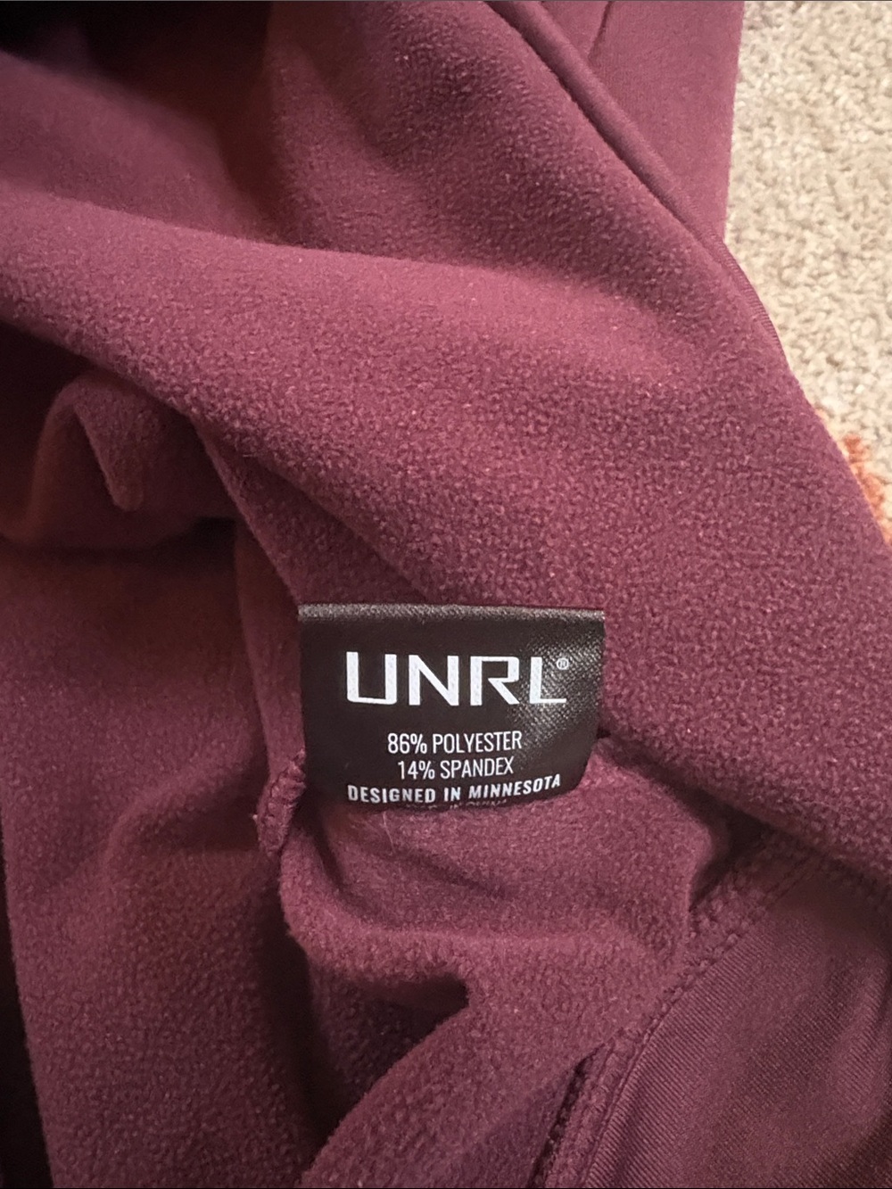 UNRL Men’s Hoodie Maroon M - Picture 13 of 14